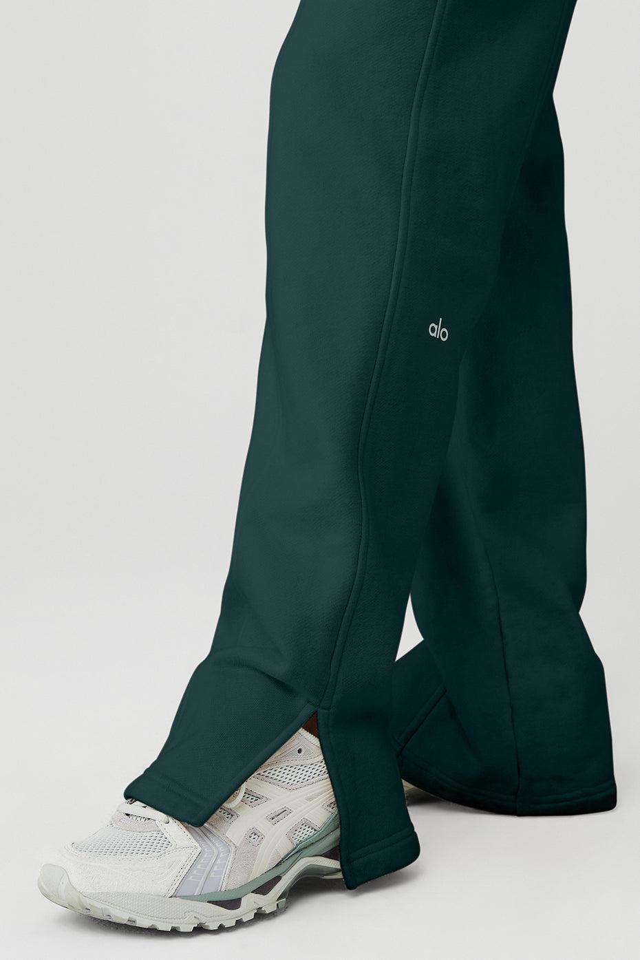 High-Waist Free Time Straight Leg Sweatpant - Midnight Green Product Image