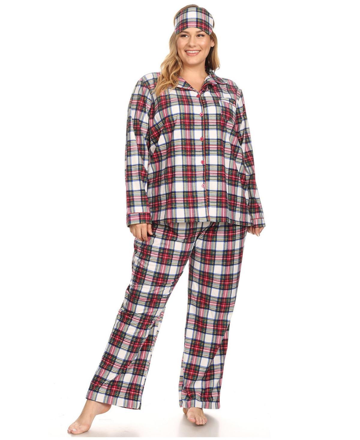 White Mark Plus Size 3-Piece Pajama Set Product Image