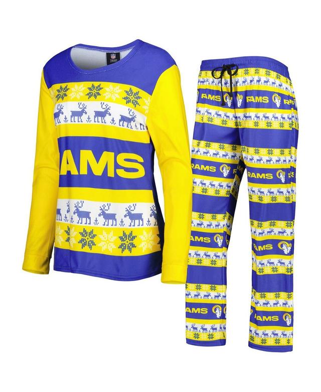 Womens Foco Royal Los Angeles Rams Holiday Ugly Pajama Set Product Image