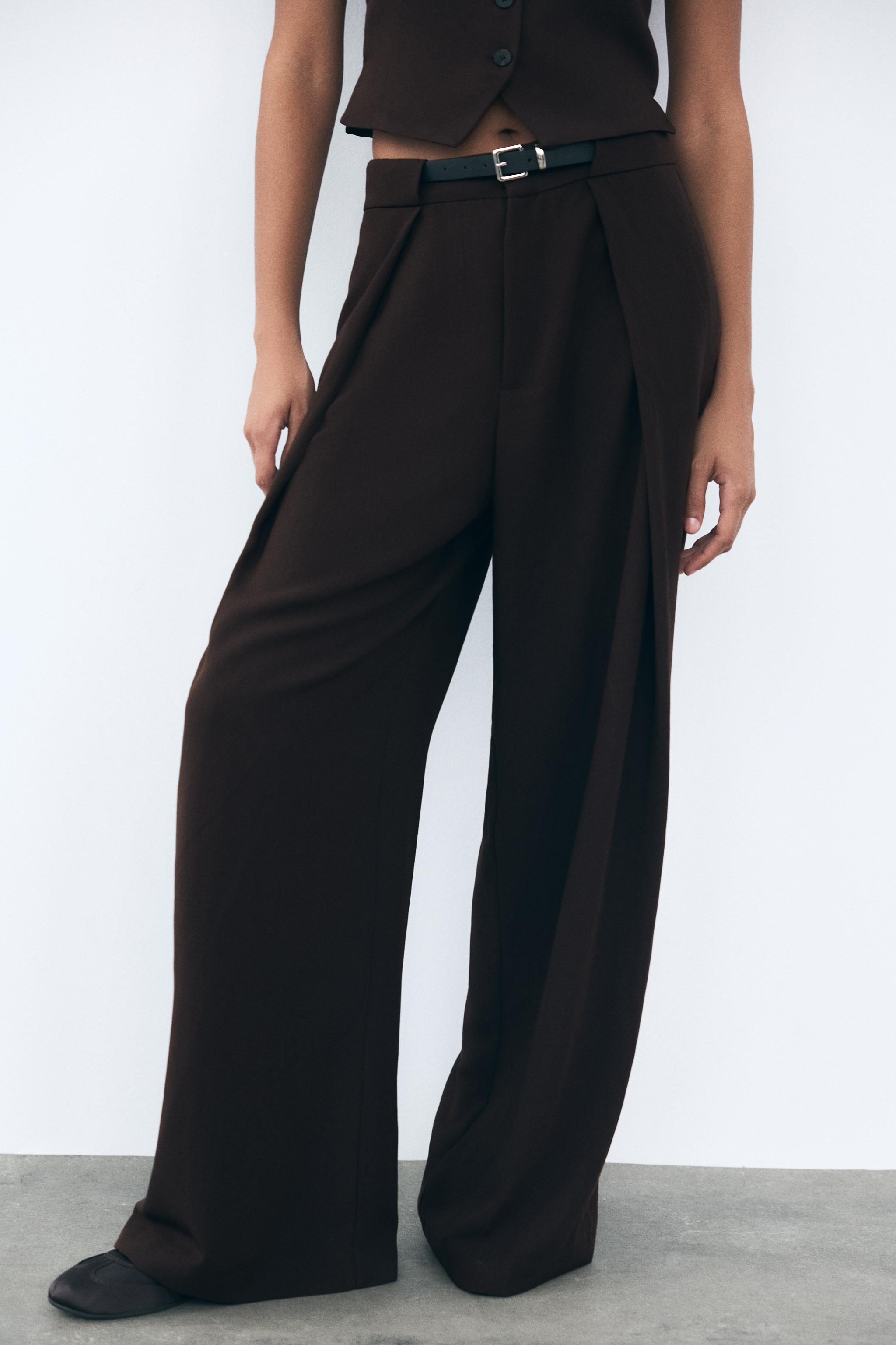 PLEATED PANTS WITH BELT Product Image