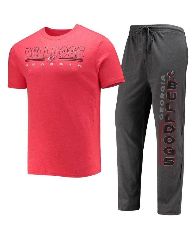 Mens Concepts Sport Heathered Charcoal Georgia Bulldogs Meter T-shirt and Pants Sleep Set - Heathered Charcoal Product Image