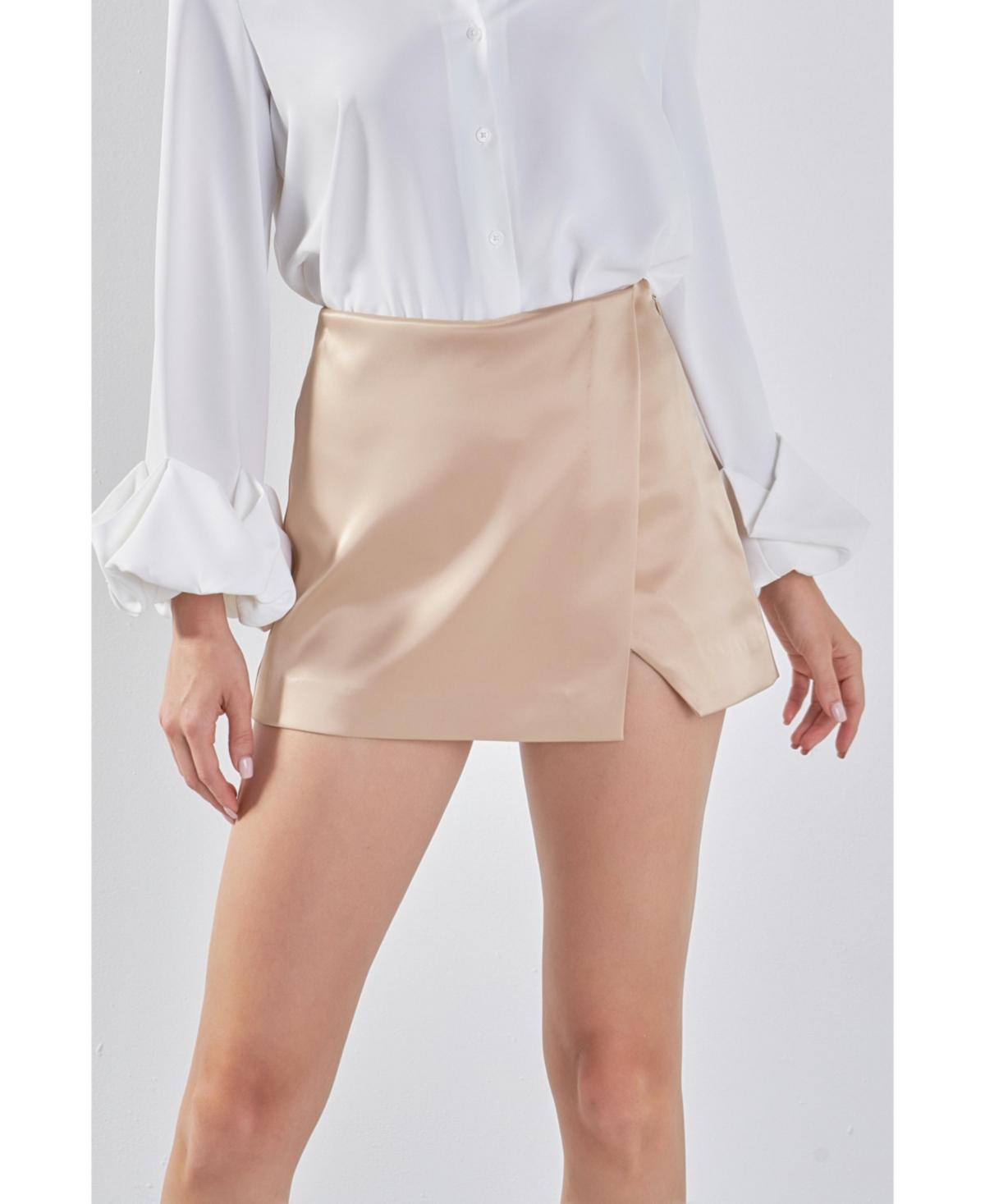 endless rose Womens Satin Asymmetric Skort product image