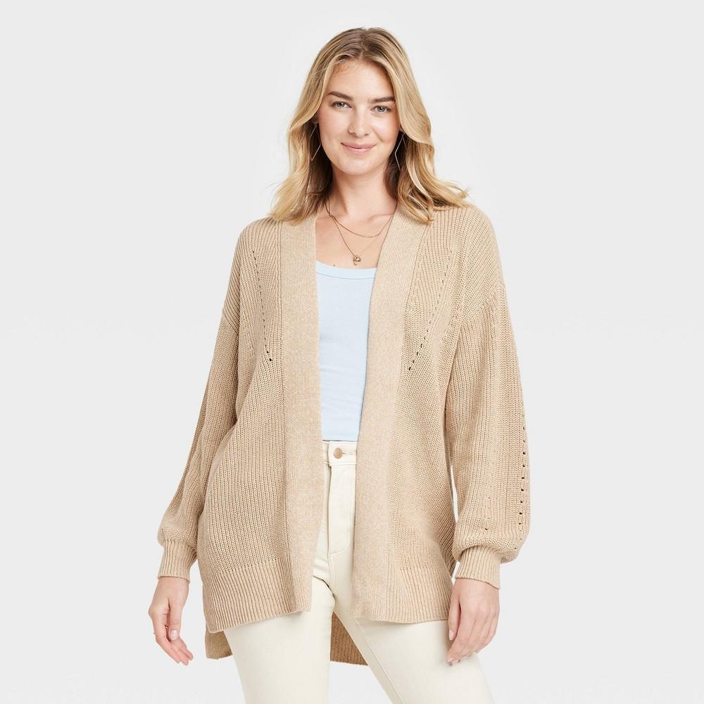 Womens Open-Front Cardigan - Universal Thread Tan XS Product Image