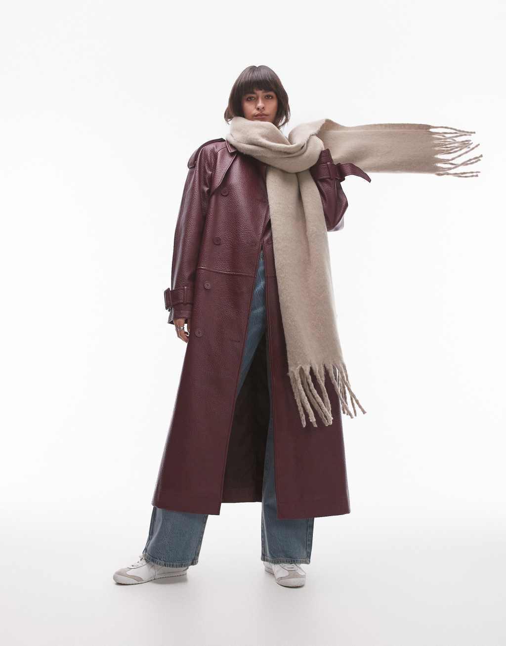 Topshop Sydney blanket scarf in taupe product image