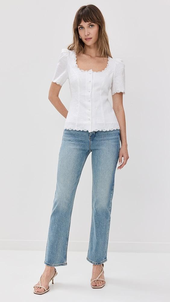 Reformation Anabella Linen Top | Shopbop Product Image