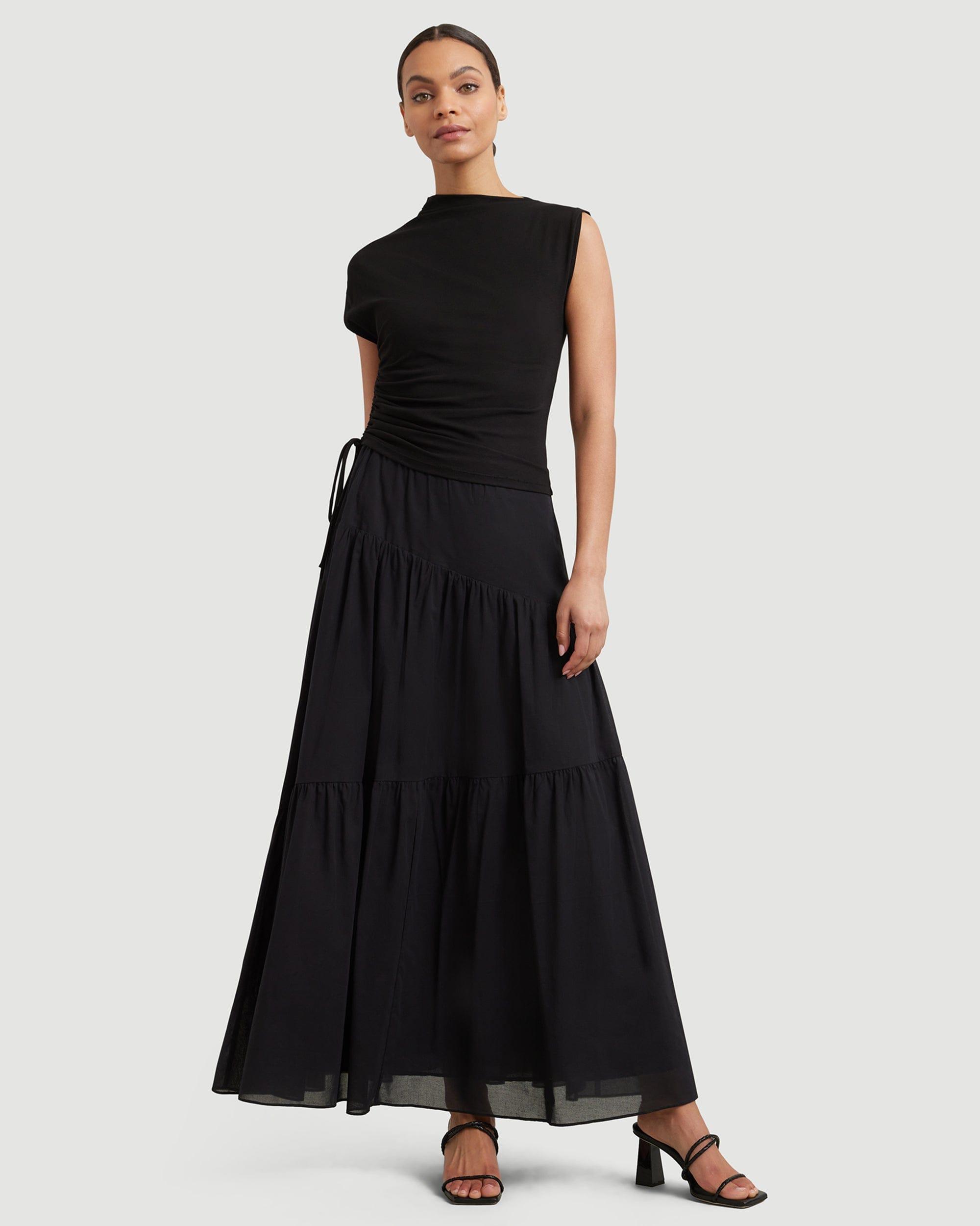 Runa Tiered Cotton Maxi Skirt Product Image