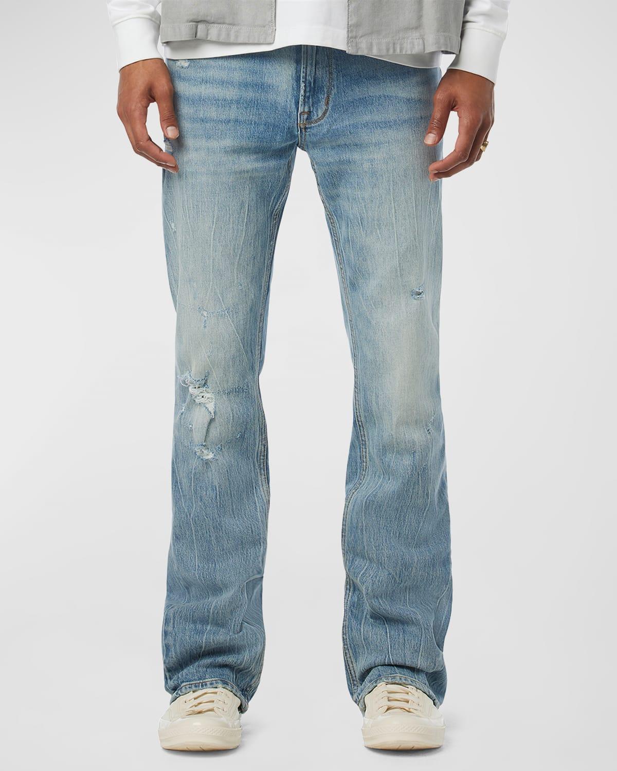 Mens Walker Distressed Stretch Flare Jeans Product Image