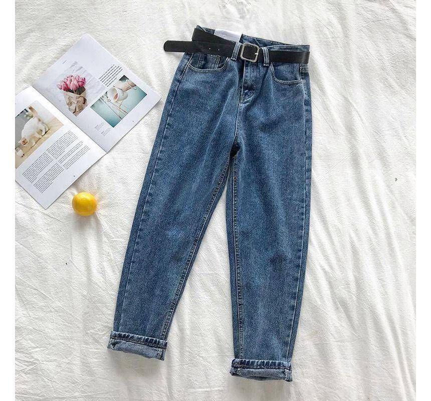 High Waist Tapered Jeans Product Image