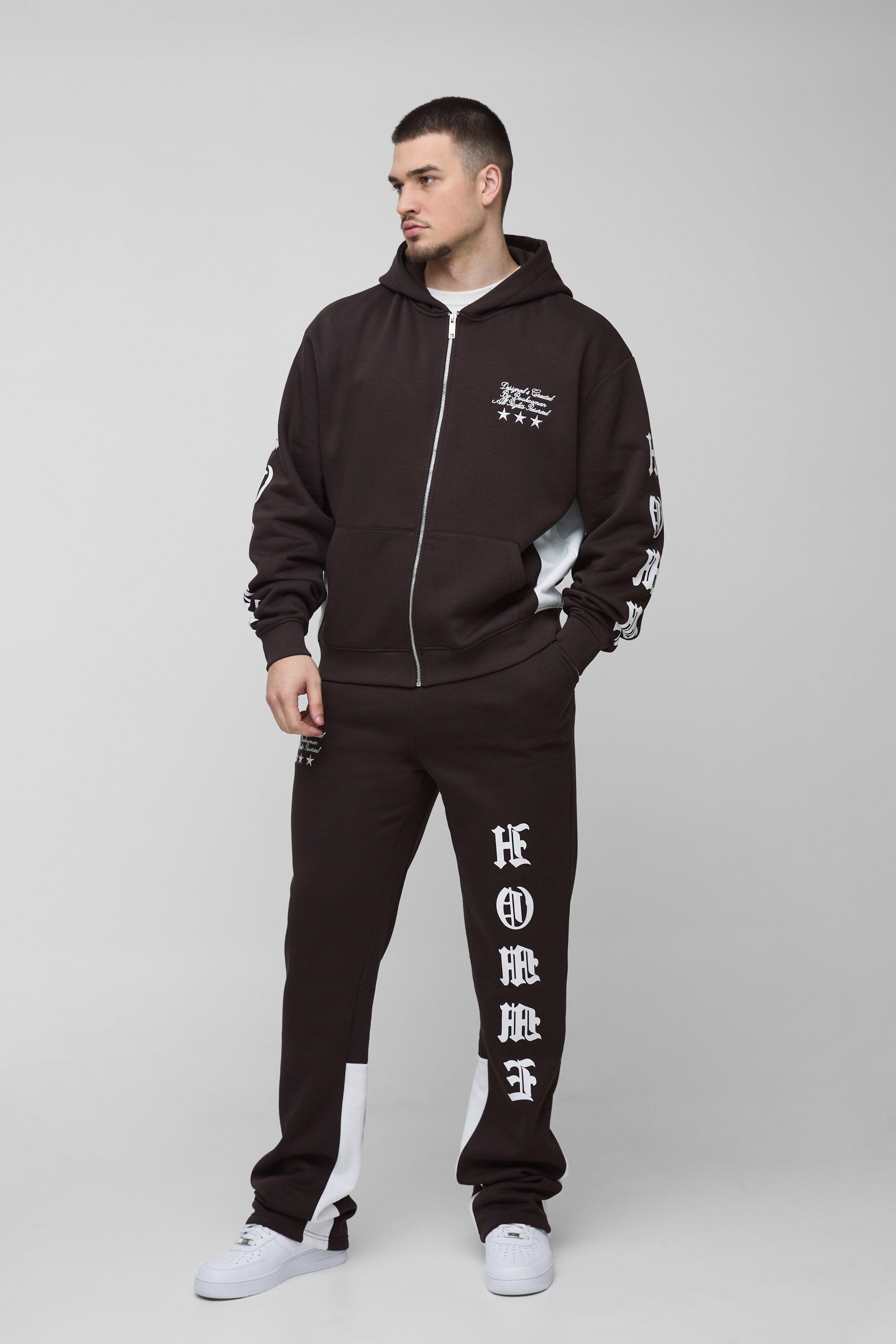 Tall Oversized Boxy Homme Stacked Gusset Tracksuit | boohooMAN USA product image