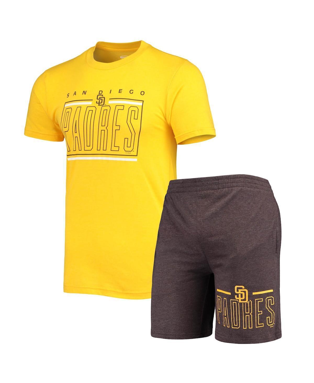 Mens Concepts Sport Brown/Gold San Diego Padres Meter T-Shirt and Shorts Sleep Set Product Image