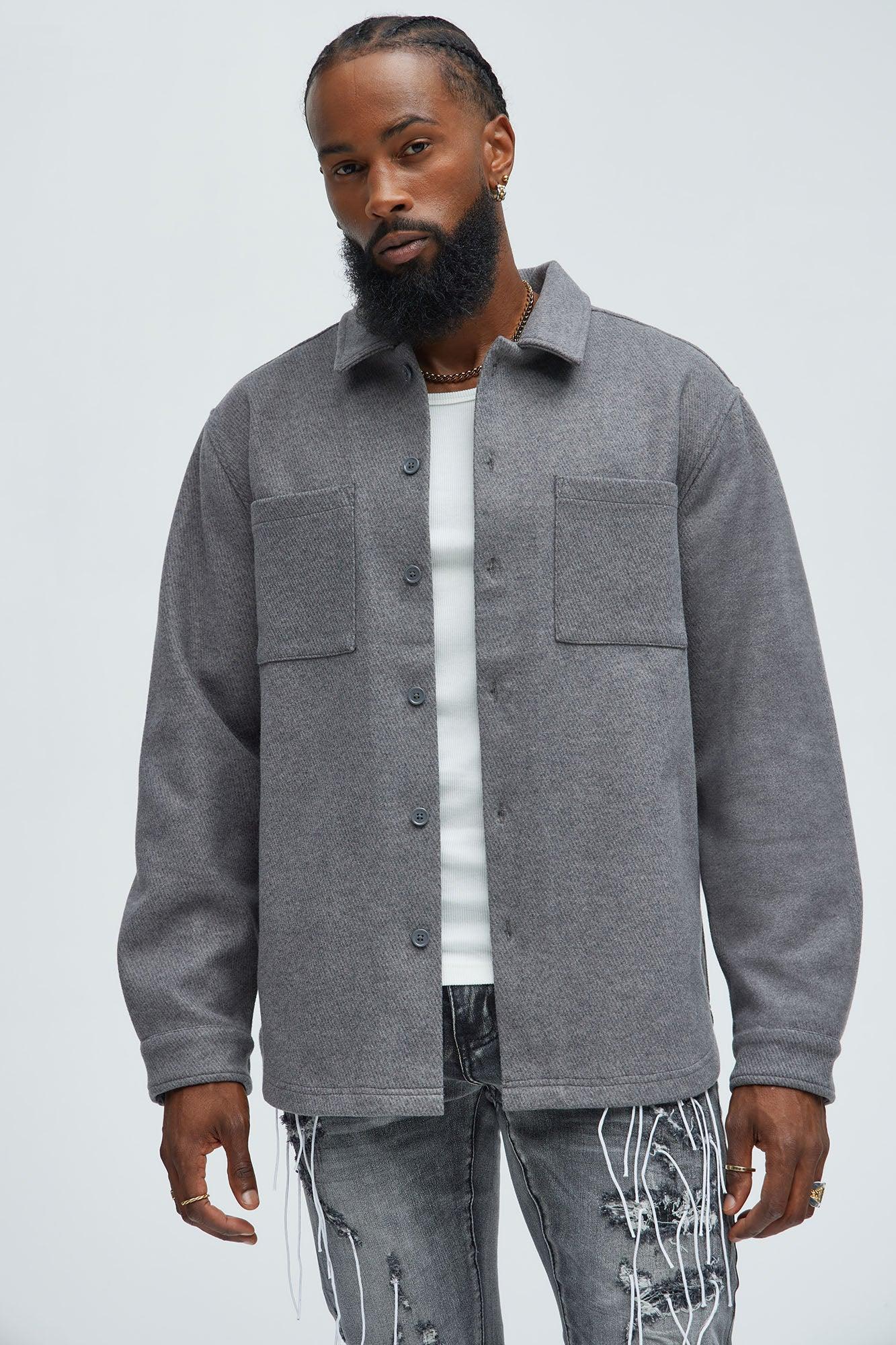 Talbot Wool Like Overshirt - Grey Product Image