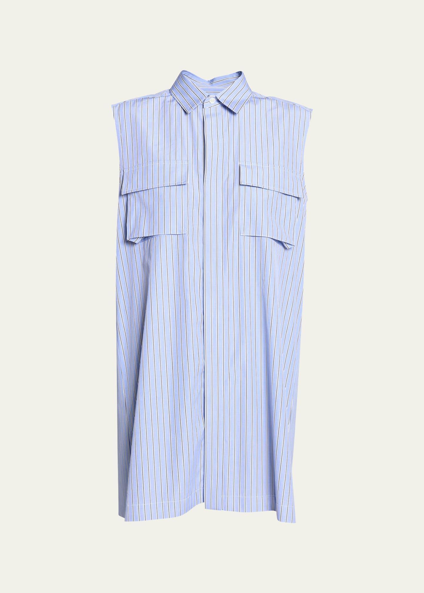 Sacai x Thomas Mason Stripe Sleeveless Mini Shirtdress Product Image