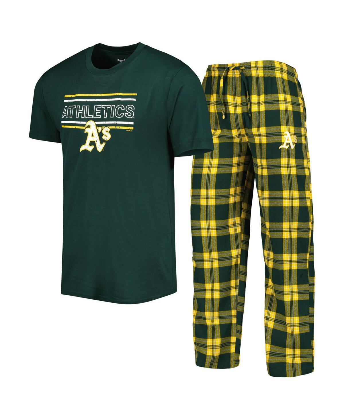 Mens Concepts Sport Green/Gold Oakland Athletics Badge T-Shirt & Pants Sleep Set Product Image