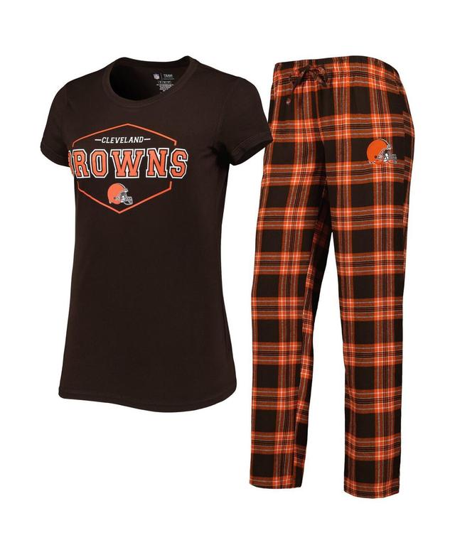 Womens Concepts Sport /Orange Cleveland s Badge T-Shirt & Pants Sleep Set Product Image