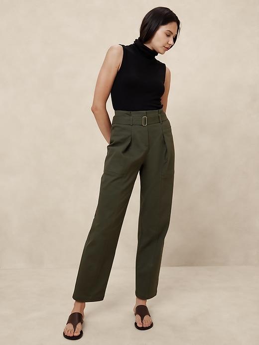 Twill Belted Tapered Pant Product Image