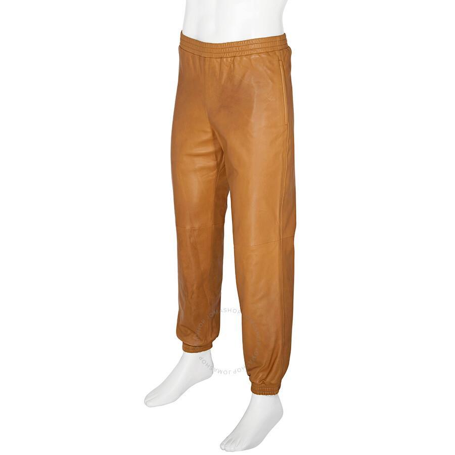 BURBERRY Men's Plonge Lambskin Trackpants In Warm Walnut Product Image