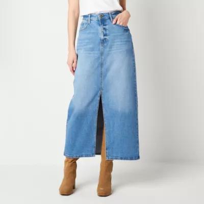 a.n.a Womens High Rise Long Denim Skirt Product Image