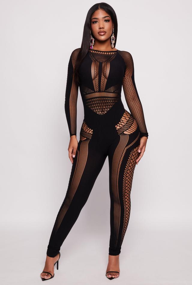 Womens Long Sleeve Cut Out Catsuit Product Image