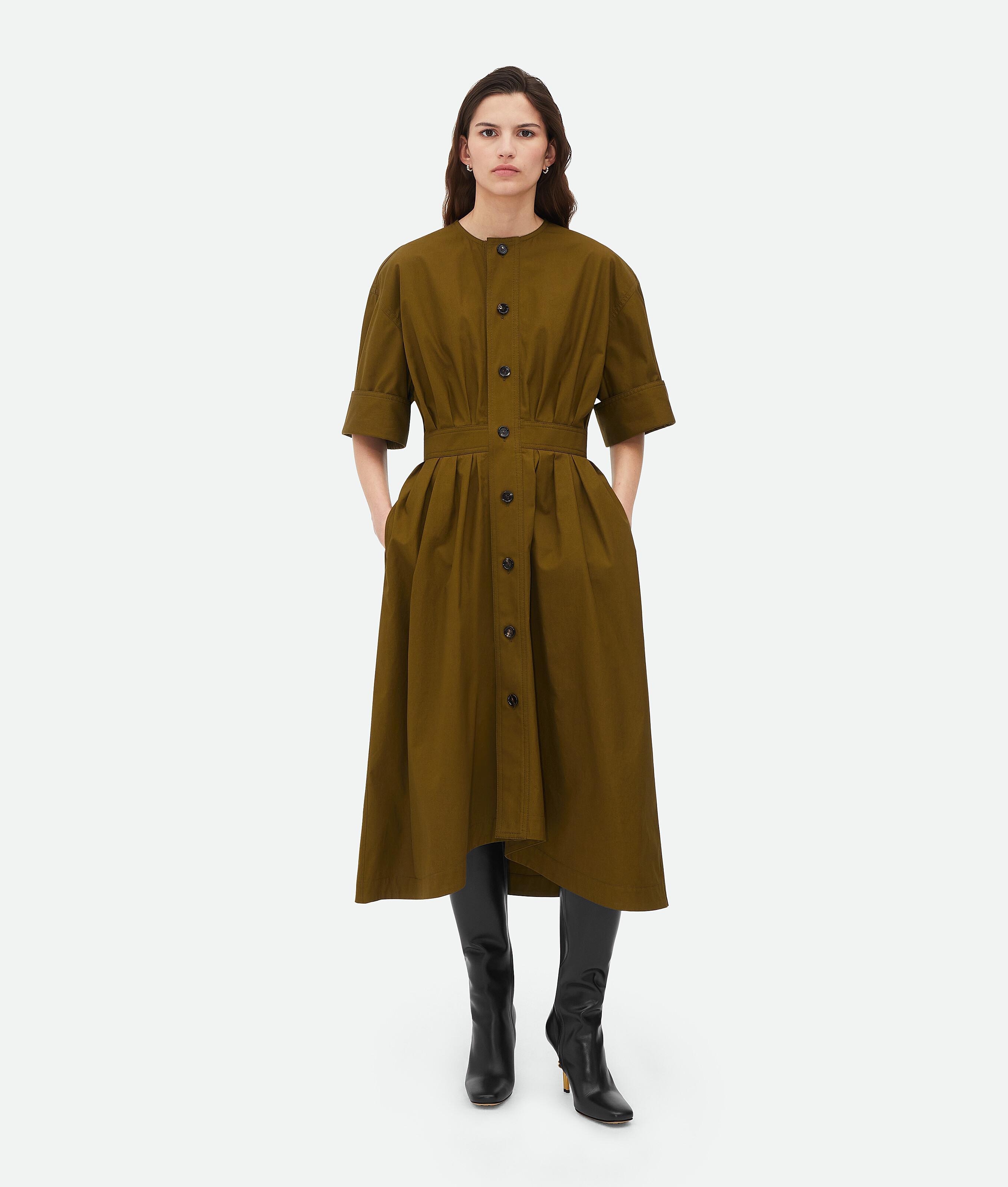 Women's Cotton Canvas Dress in Olive oil product image