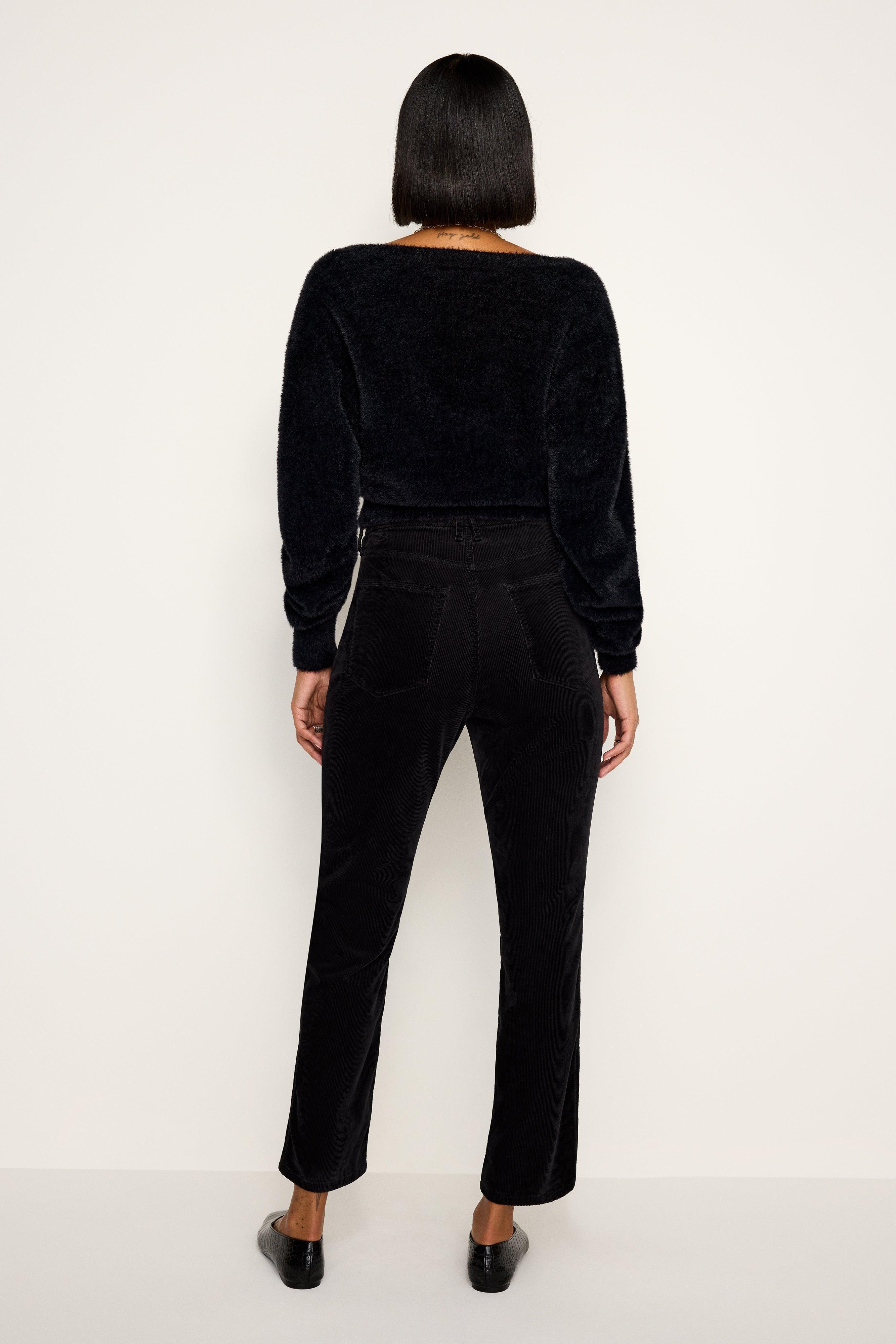 GOOD CURVE STRAIGHT CORDUROY PANTS | BLACK001 Product Image