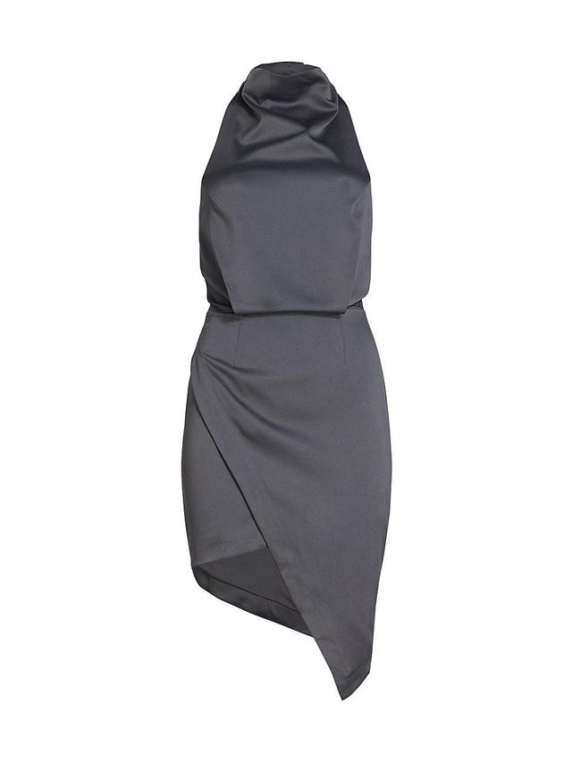 Elliatt Camo Asymmetric Satin Cocktail Dress Product Image