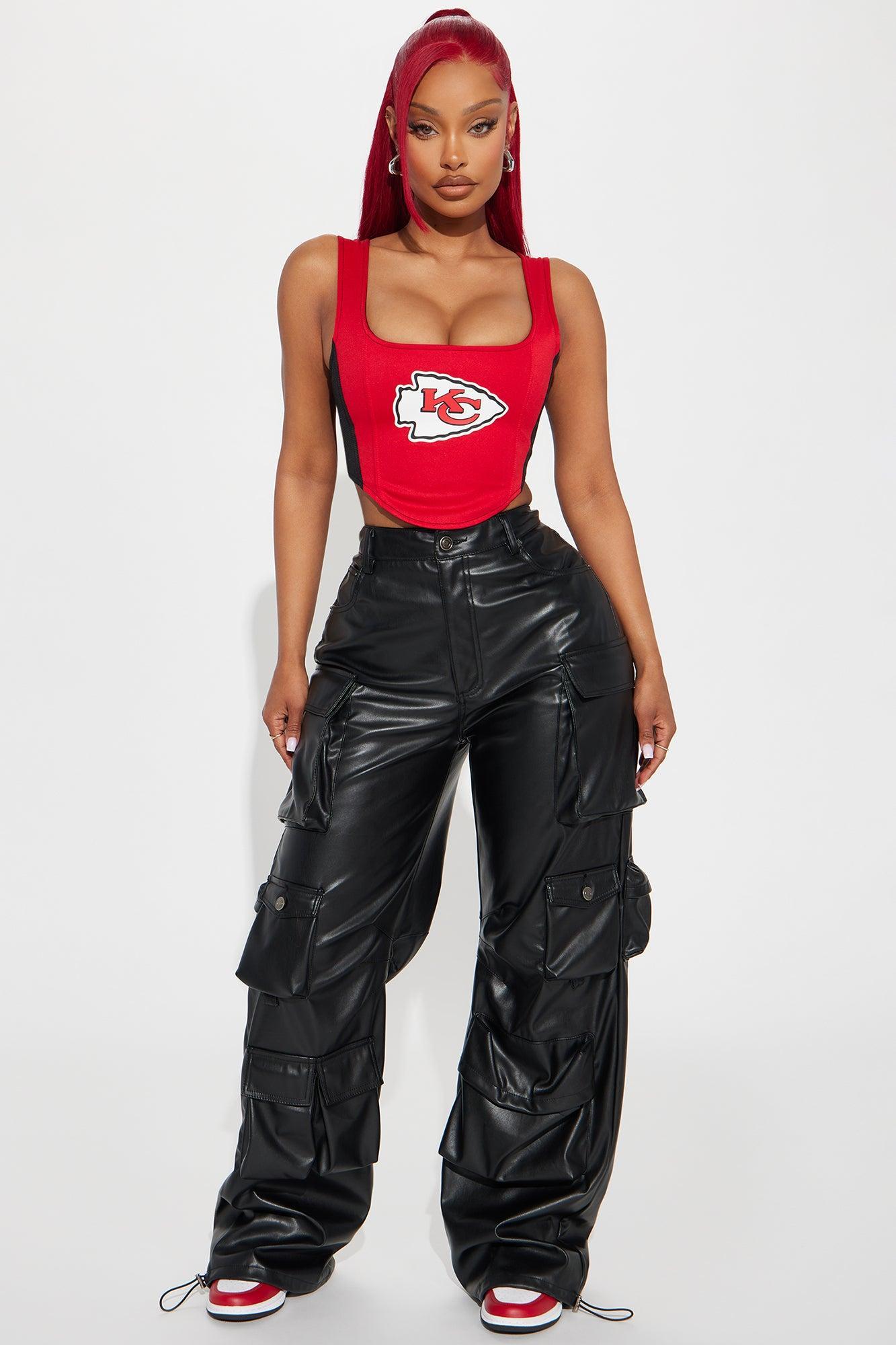 Chiefs Halftime Show Corset Top - Red/Black Product Image