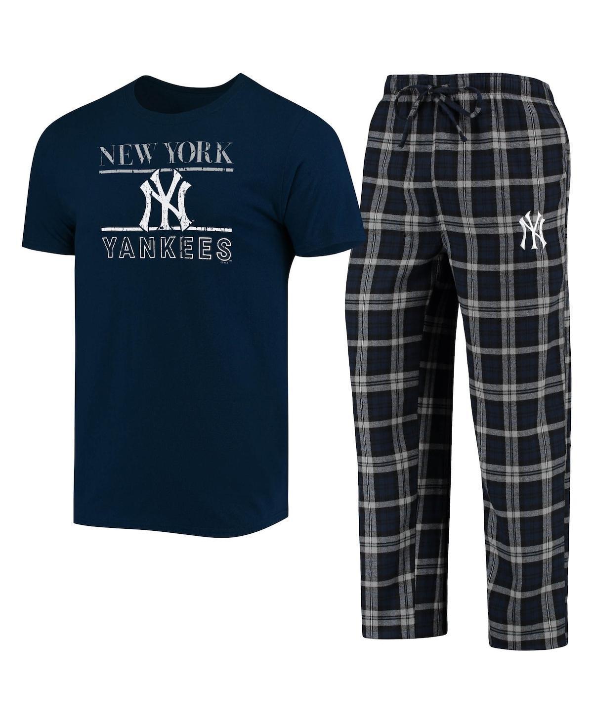 Mens Concepts Sport /Gray New York Yankees Lodge T-Shirt & Pants Sleep Set Blue Product Image