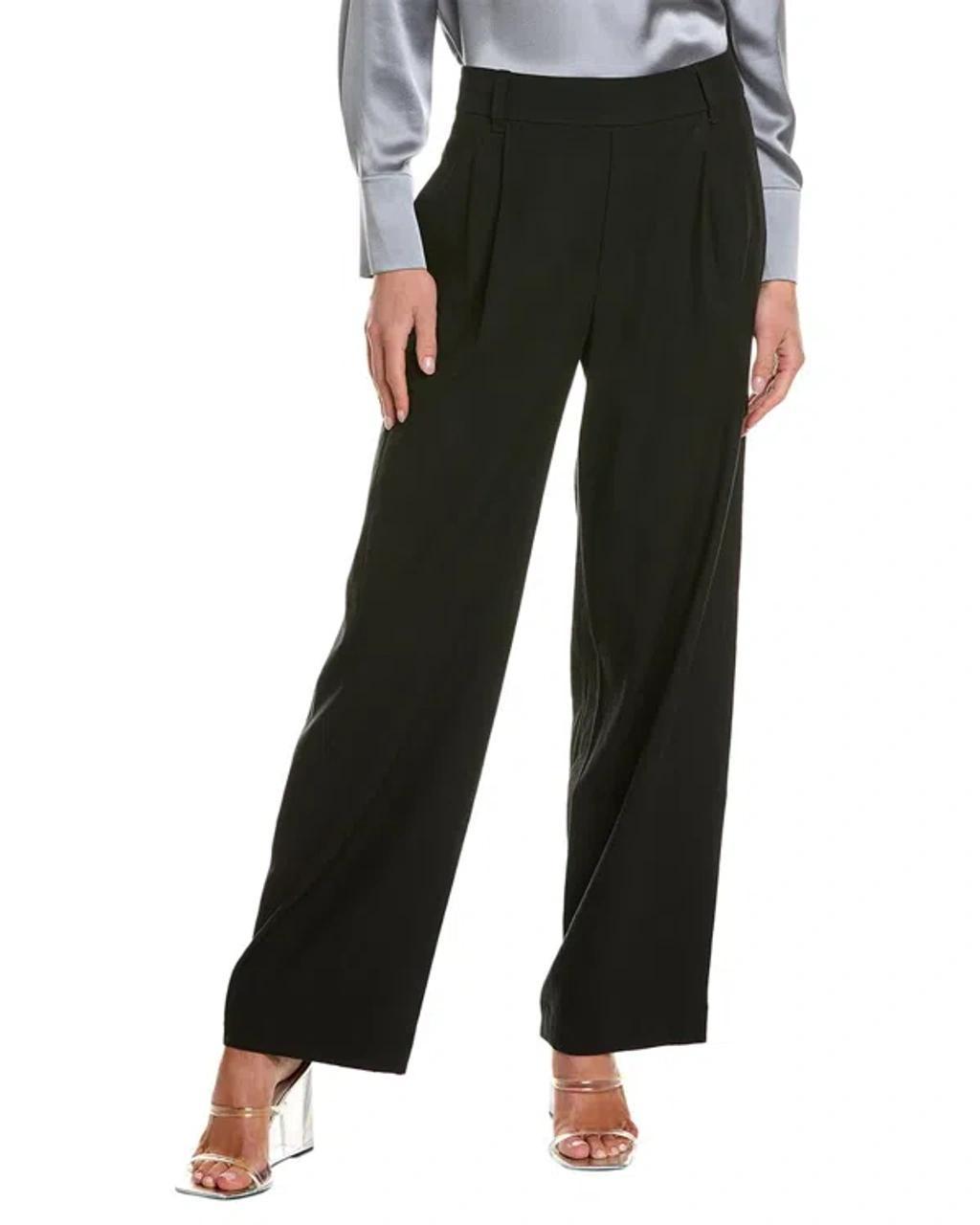 Wide Leg Pull-on Wool Pant In Black product image