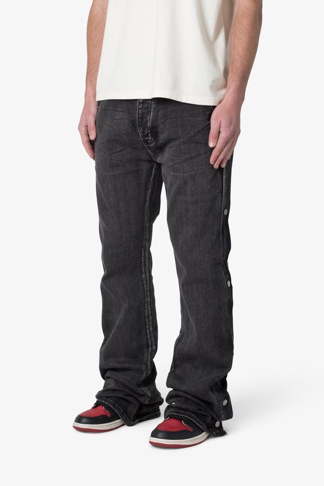 Snap Baggy Flare Denim - Black Product Image