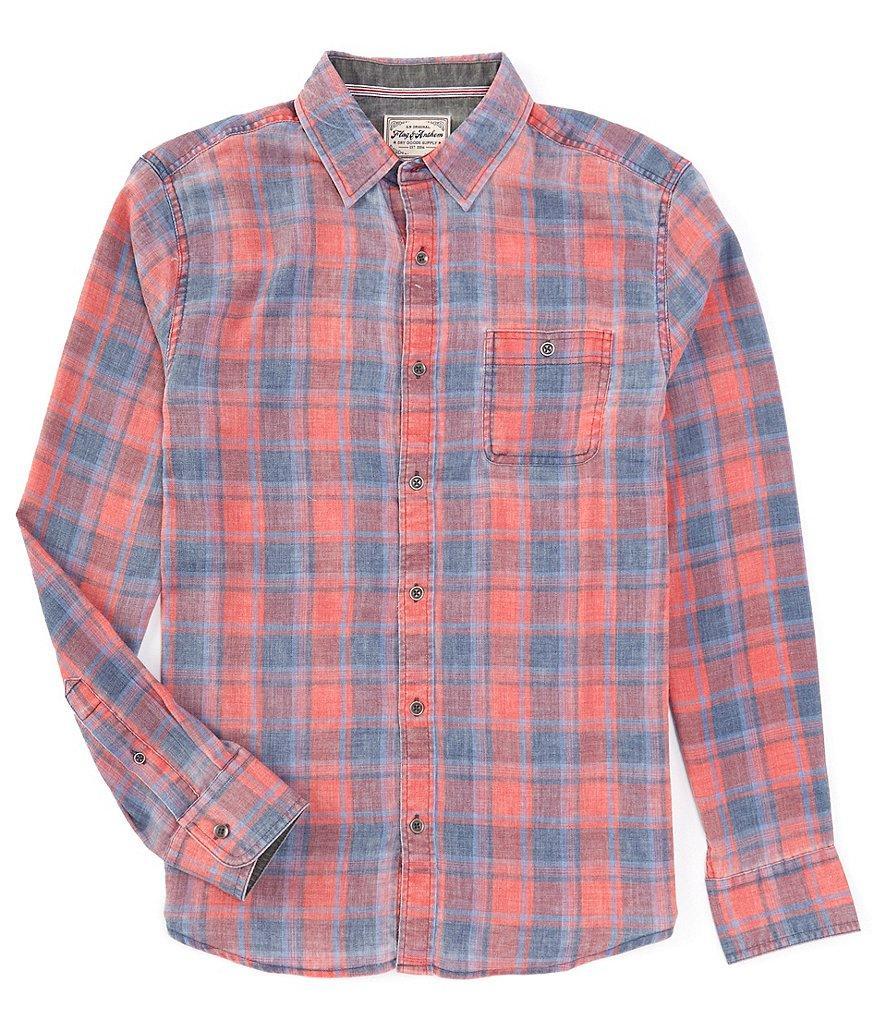 Flag and Anthem Long Sleeve Hinton Vintage Plaid Woven Shirt Product Image