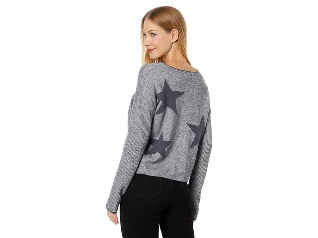 Splendid Francis Star Sweater (Mid Heather Grey) Women's Clothing Product Image