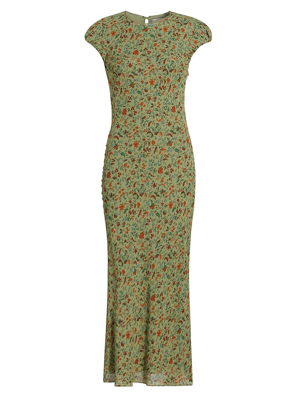 Womens Leana Floral Georgette Midi-Dres Product Image