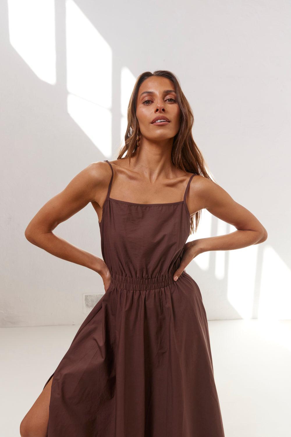 Lou Maxi Dress Chocolate Product Image