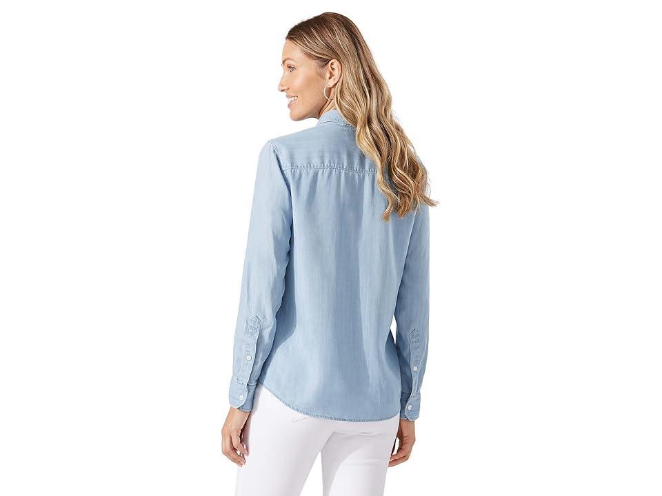 Tommy Bahama Chambray All Day Coastalina Long Sleeve (Light Storm Wash) Women's Clothing Product Image