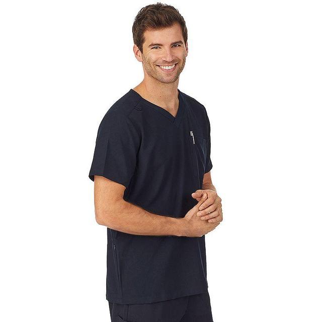 Mens Cuddl Duds Scrubs Classic V-Neck Top with Zip Back Pocket Product Image