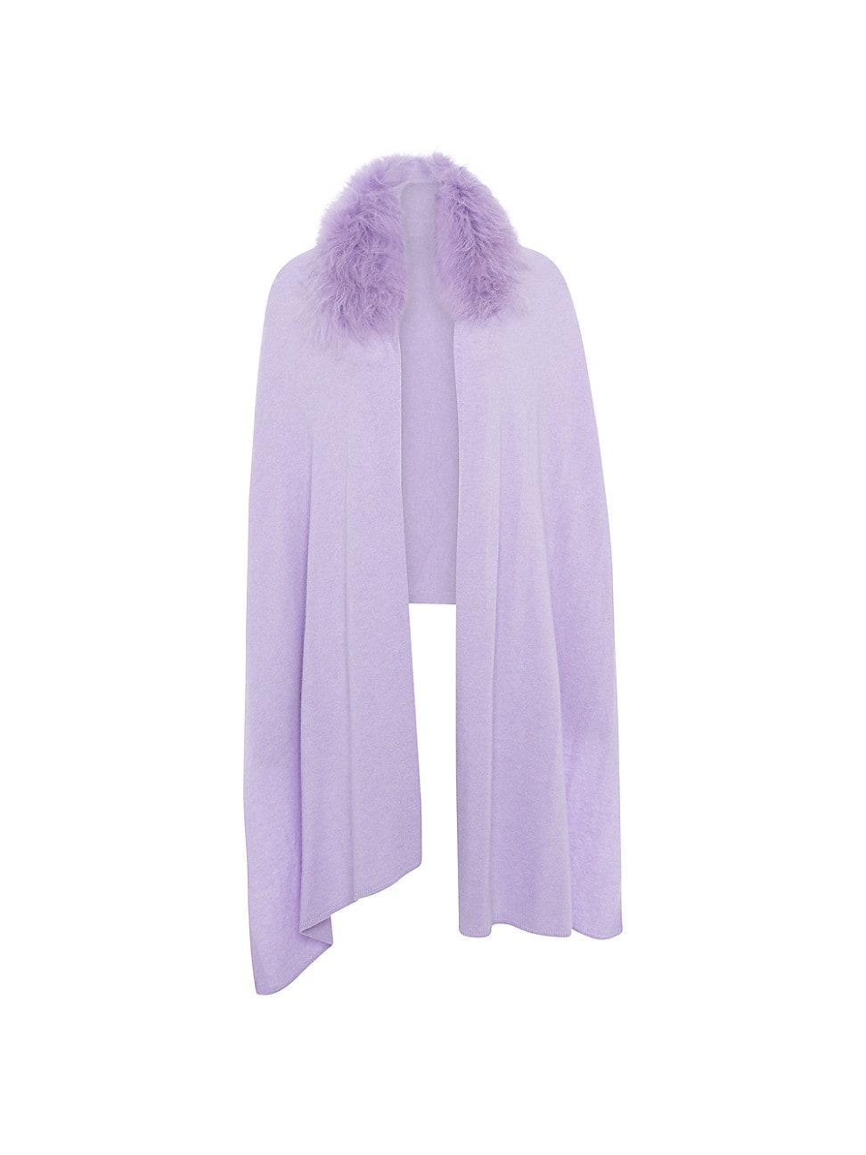 Womens Stole with Select Mongolian Lamb Trim Product Image