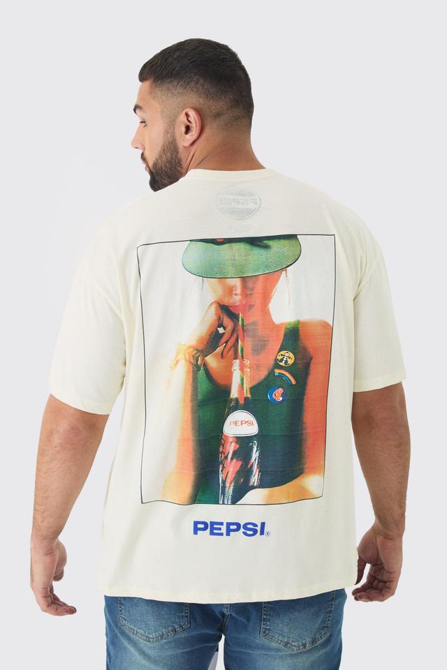 Plus Oversized Pepsi License Print T-Shirt | boohooMAN USA Product Image