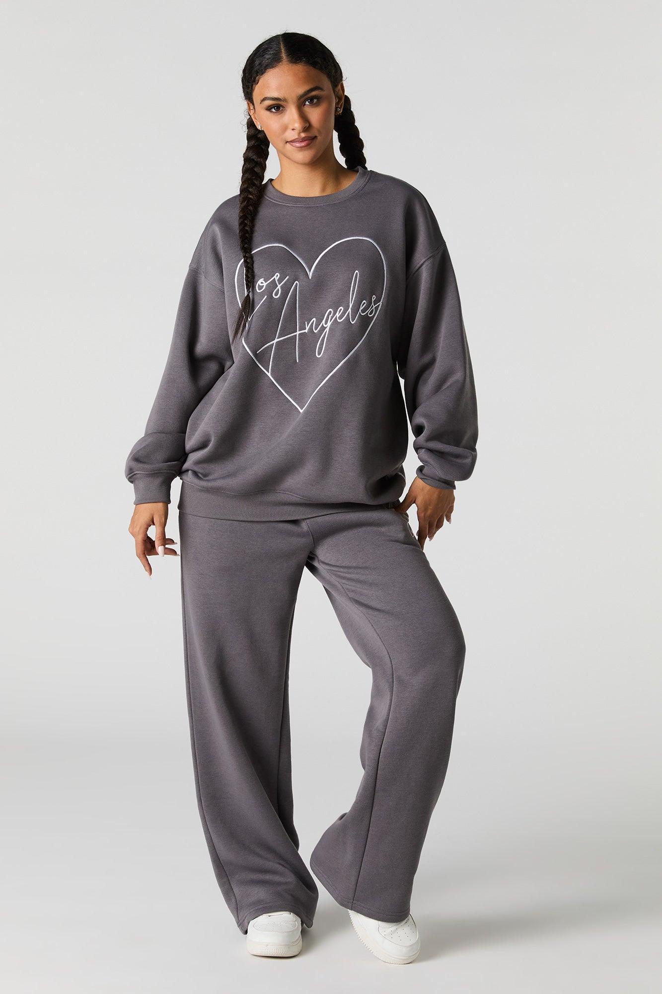 Graphic Fleece Wide Leg Sweatpant Female Product Image