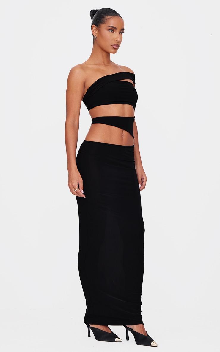 Black Double Slinky Extreme Cut Out Maxi Dress Product Image