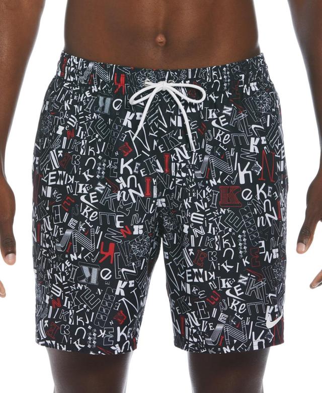 Nike Mens Blender Tossed Logo-Print 7 Twill Swim Trunks Product Image