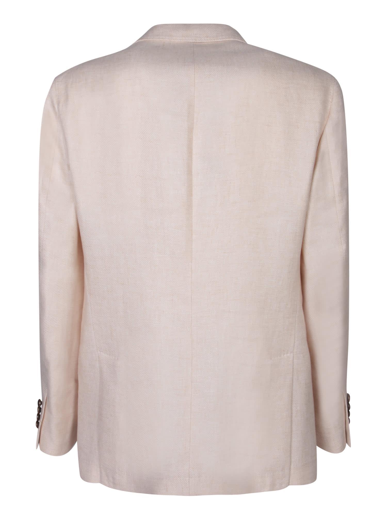 BRUNELLO CUCINELLI Single-breasted Beige Jacket Product Image