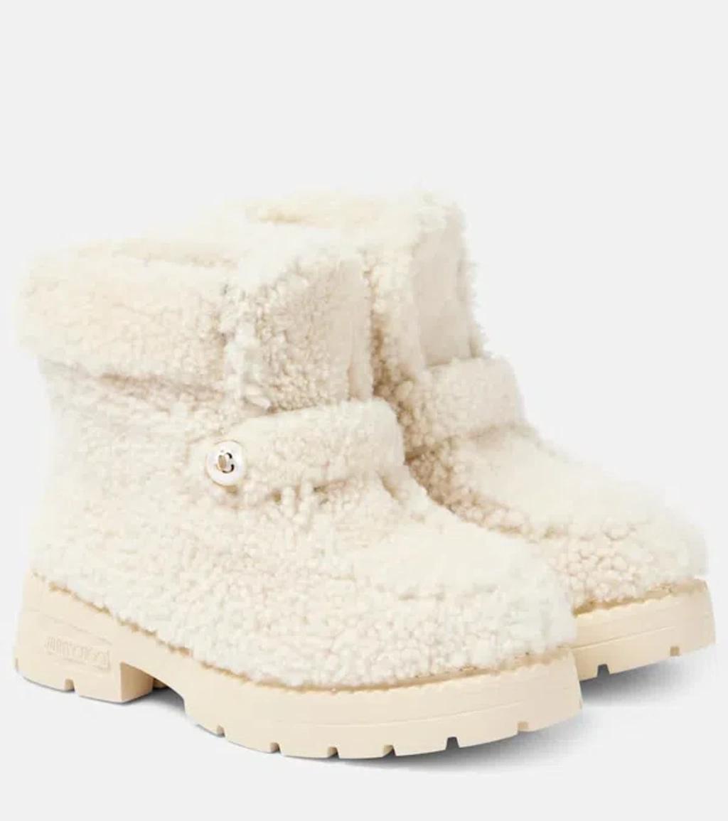 Shea Shearling Ankle Boots In White product image