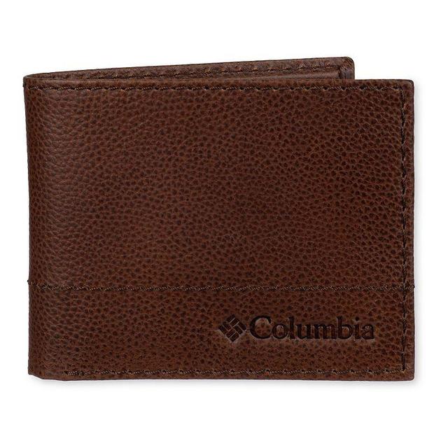 Mens Columbia RFID-Blocking Leather Bifold Traveler Wallet Product Image