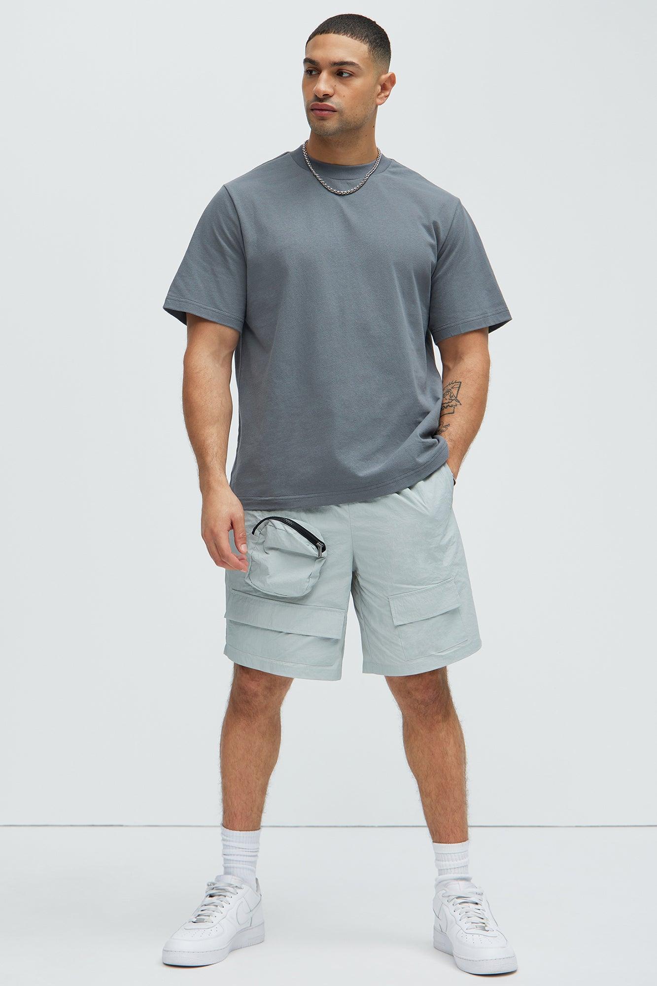 Oversized Heavyweight Short Sleeve Tee - Charcoal Product Image