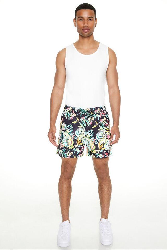 Tropical Floral Print Swim Trunks | Forever 21 Product Image