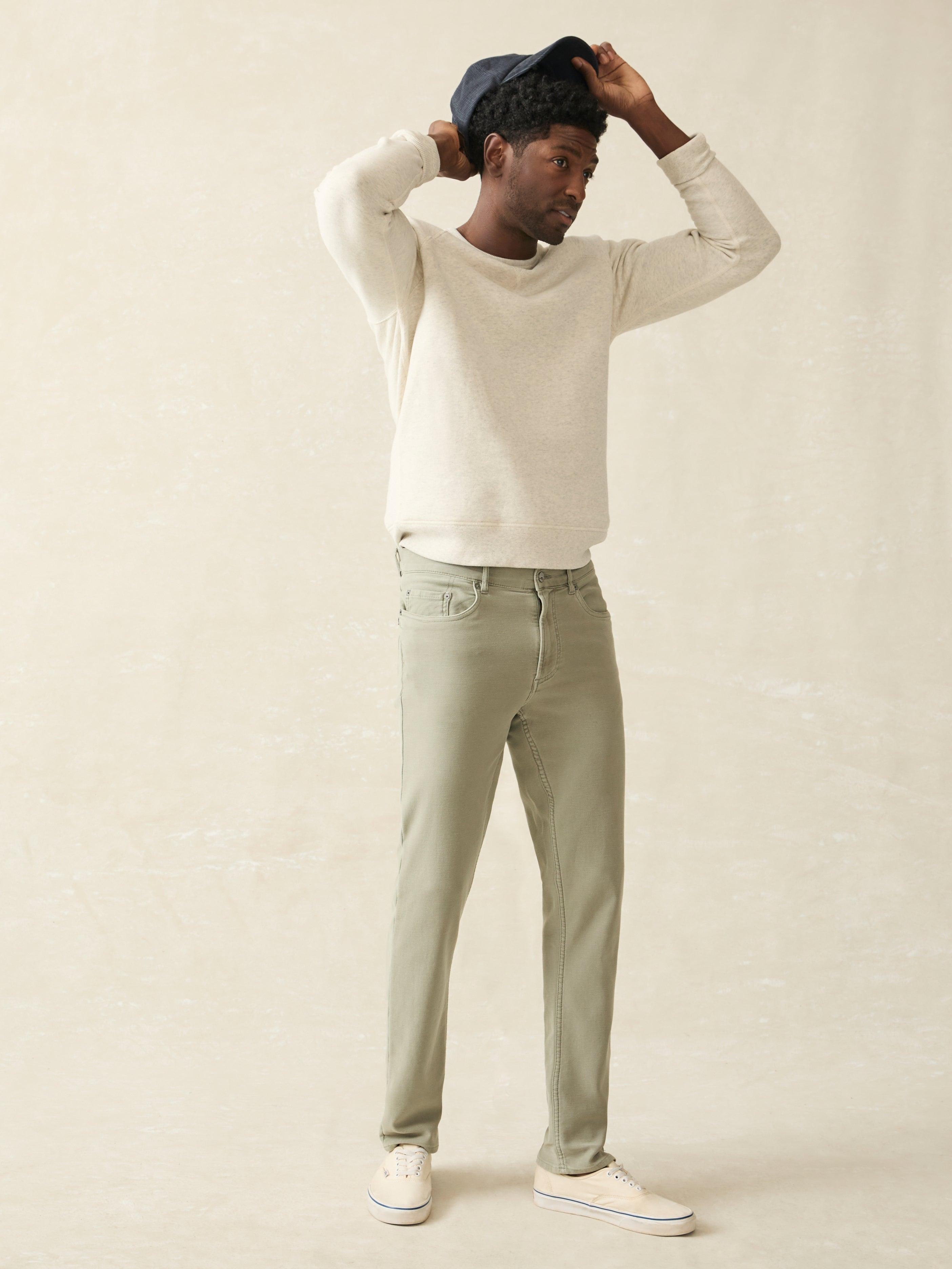 Stretch Terry 5-Pocket Pant - Faded Olive Male Product Image