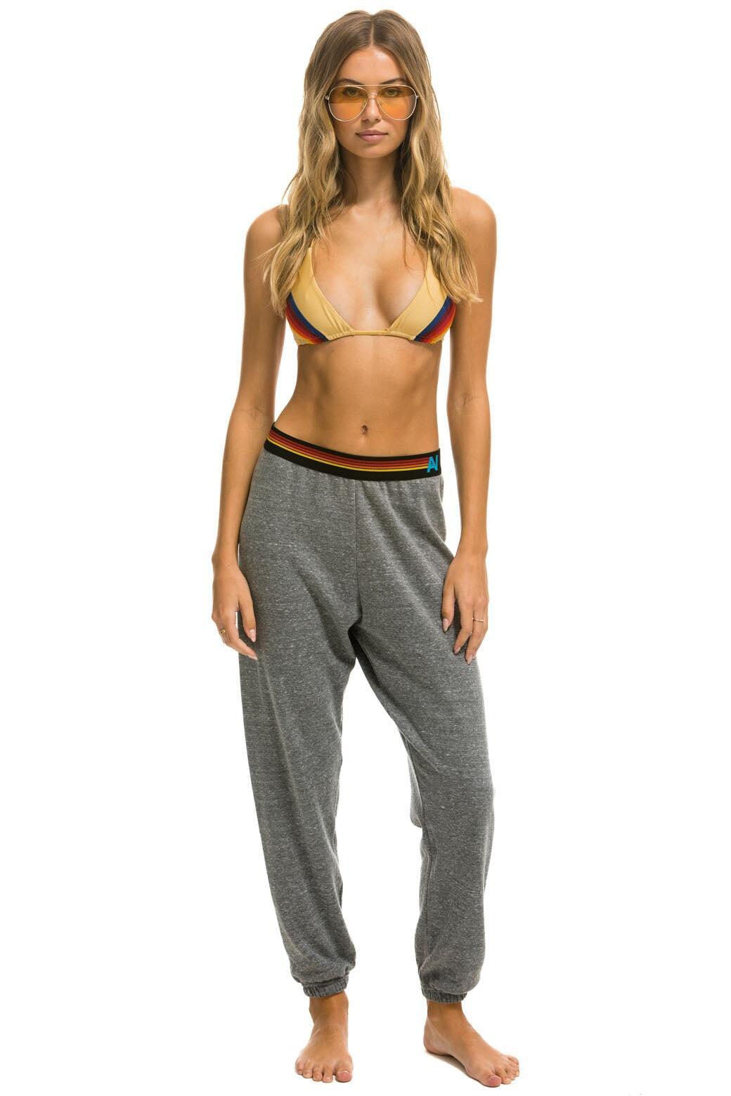 LOGO STRIPE SWEATPANTS - HEATHER GREY Female Product Image