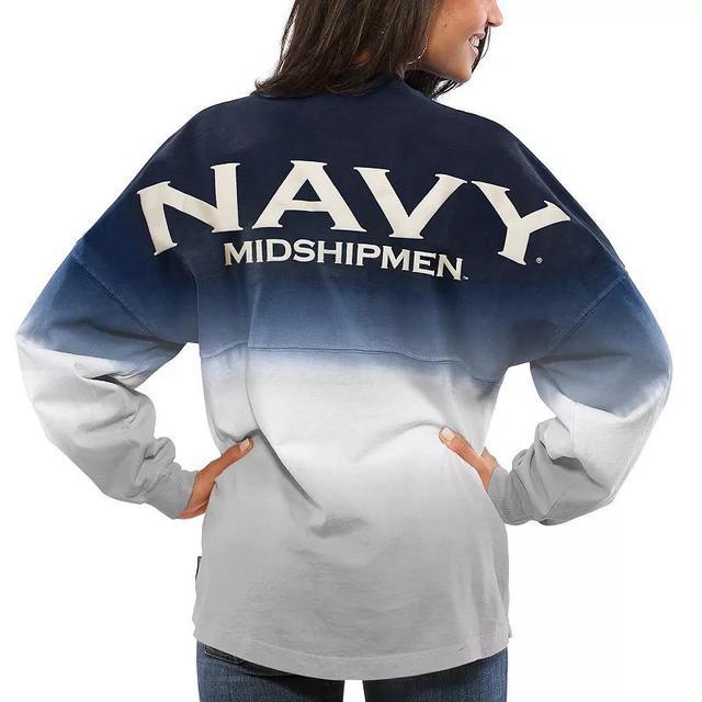 Womens Midshipmen Ombre Long Sleeve Dip-Dyed Spirit Jersey Blue Product Image