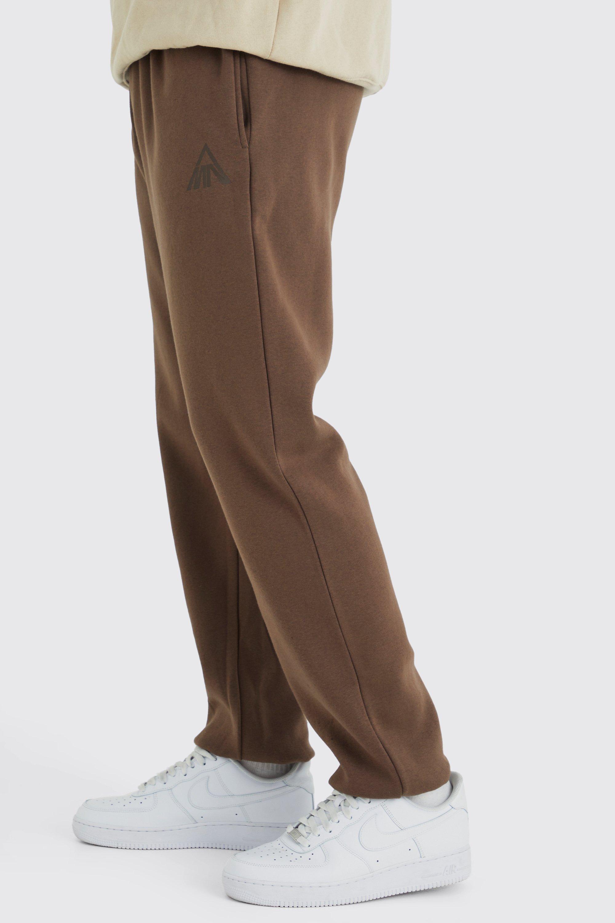 Mens Brown Tall Core Fit Man Branded Jogger, Brown Product Image