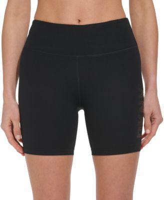 Dkny Womens High-Waisted Exploded-Logo Bike Shorts Product Image